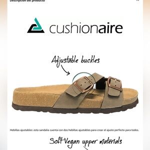 Cushionaire Brown Adjustable Sandals